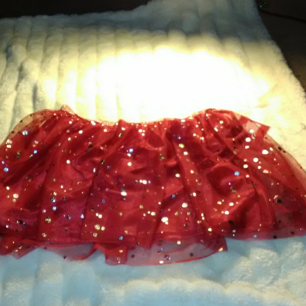 Holiday Time Girls Red with Silver Skirt size L